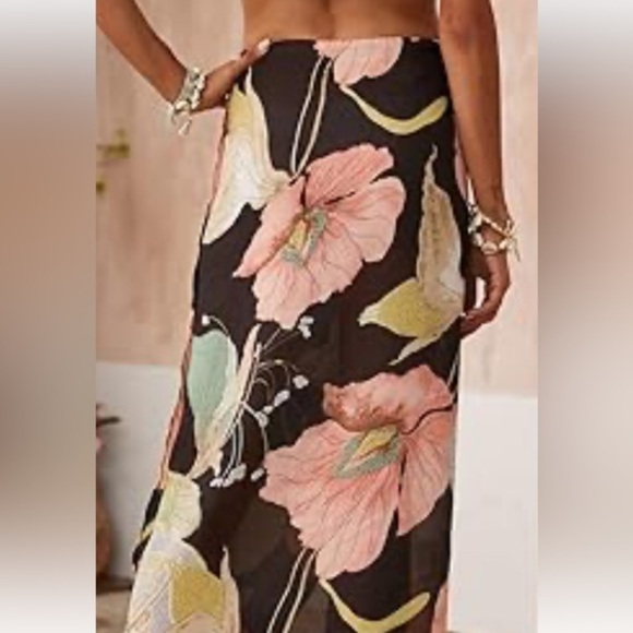 Tommy Bahama 100% Silk Tropical Hibiscus Print Skirt SIZE 8 - Picture 1 of 8